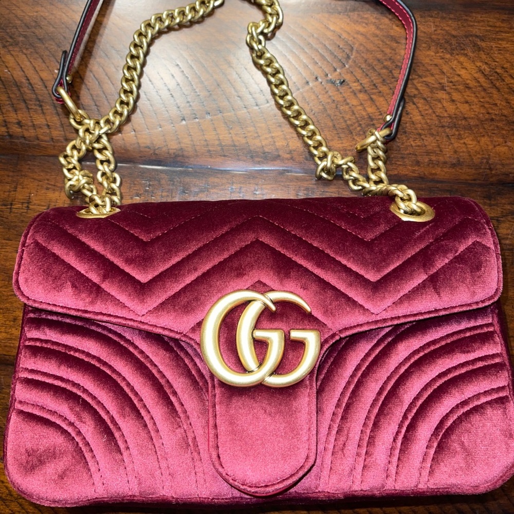 Velvet Chain Strap Purse
